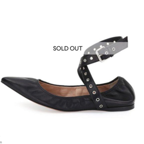 Valentino Garavani Love Latch Studded Ankle-Wrap Flat in Nero Women's Size 7.5 - Picture 3 of 15